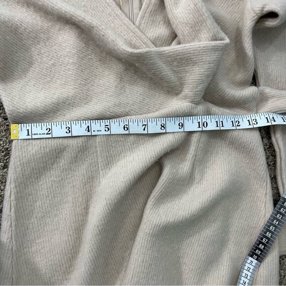 Fab’rik Cyprus Long sleeve Wrap Dress in beige size L - Picture 4 of 10